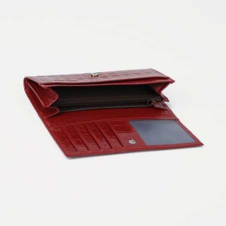 Women's wallet on the button, red color-2