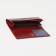 Women's wallet on the button, red color