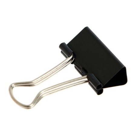 A set of paper clamps, 25 mm, 12 pieces, in a cardboard box, black-4