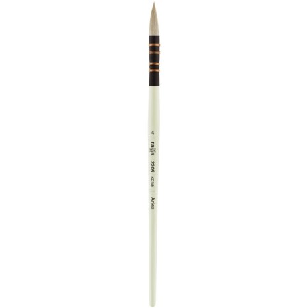 Brush Goat, Round, Gamma "Aries" No. 4, French mount, short handle-1