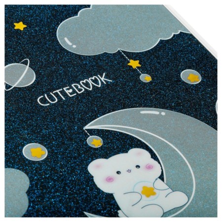 Note book A5 80 sheets in a line, light, leatherette, Meshu "Cutestar", removable plastic cover with design, panton, whitewash, block offset-5