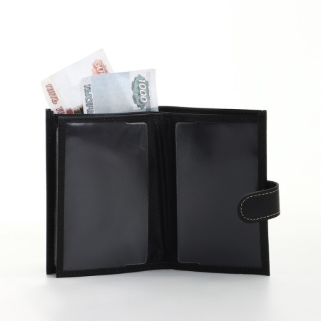 Cover for car documents and passports, department for bills, fleet, black color-8
