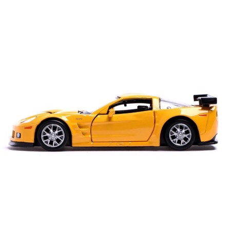 Metal Metal Chevrolet Corvette C6-R, 1:32, doors, inertia, yellow color open-1