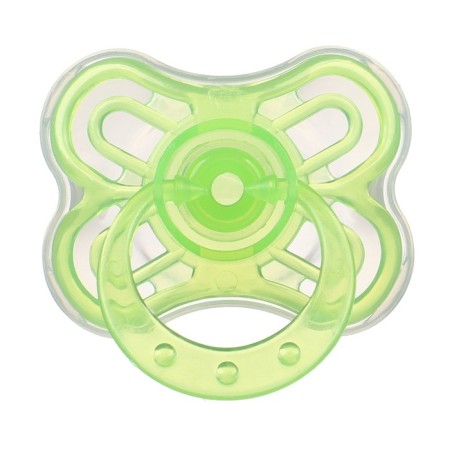 Nipple set - a dummy with a holder, SL, KL +6 months, with a cap "Butterfly", green-2