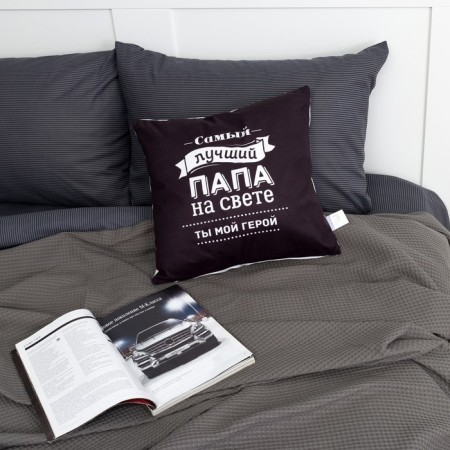 Decorative pillow "Ethel" Best dad 40x40 cm, velor, 100% p/e-1