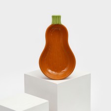 Тарелка керамическая "Тыква", глубокая, темно-оранжевая, 25,5 см, 1 сорт, Иран