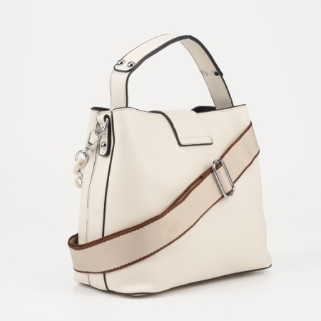 Bag Female Tout with zipper, beige color-1