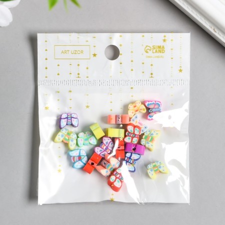 Beads for PVC "Butterflies" Color set 20 pcs 1x1x1 cm-3