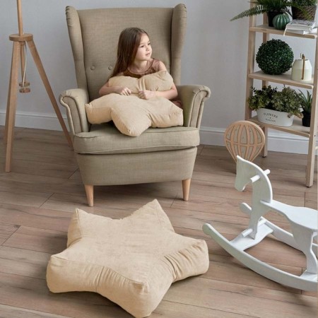 Decorative pillow "Starc", size 65x65x20 cm, cream color-1
