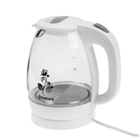 Electric kettle Sakura SA-2715W, glass, 1.7 l, 2200 watts, white-1