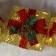 LED figure "Gifts with a red ribbon" 15, 20, 25 cm, textiles, metal, 220 V, glow warm white