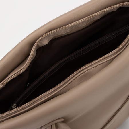 Zipper bag with lightning, beige color-3