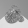 Retro bicycle brooch, white color in silver