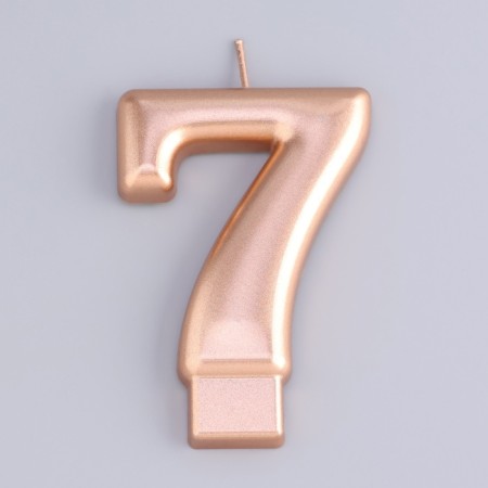 Candle for the Cake "European Giant", a number 7, 7 cm, pink gold-2