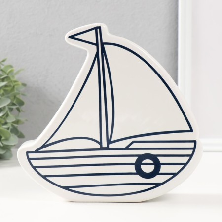 Piggy bank Ceramics "Shipyard" White 20x5.2x19.5 cm