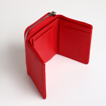 Women's wallet on magnet, red color-4