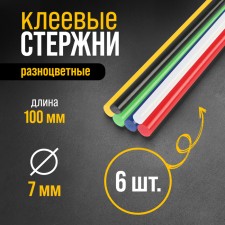 Glue rods tundra, 7 x 100 mm, multi -colored, 6 pcs.