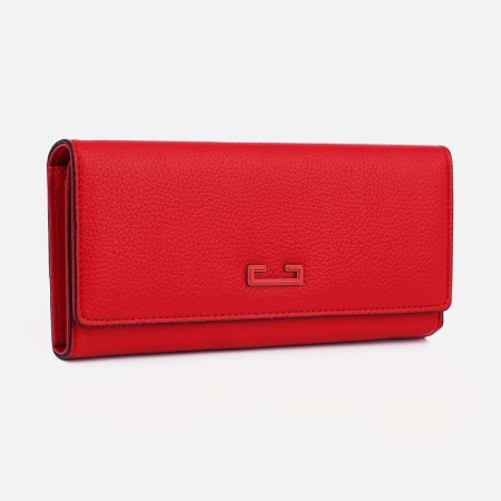 Women's wallet on magnets, red color