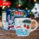 New Year's set for decor mug with polymer clay “New Year! Blue Bunny "