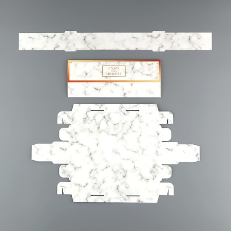 Box for sweets, confectionery packaging, 5 cells, “marble”, 5 x 21 x 3.3 cm-6