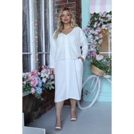 Women's dress, size 58, white color-10