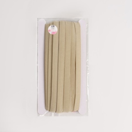 Elastic band with silicone, 10 mm, 10 ± 1 m, beige color-3