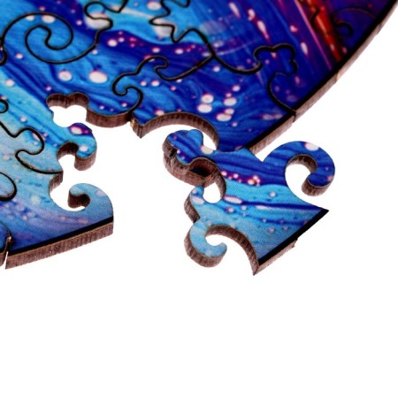 Wooden figured puzzle "Magic of colors", round-6