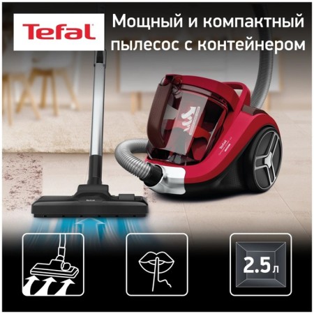 Vacuum cleaner Tefal TW4853EA, 550 W, 2.5 l, black/red-10