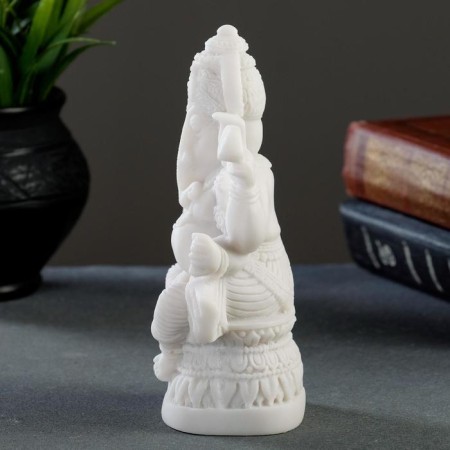 Figure "Ganesha" 17x12cm, white / marble baby-1