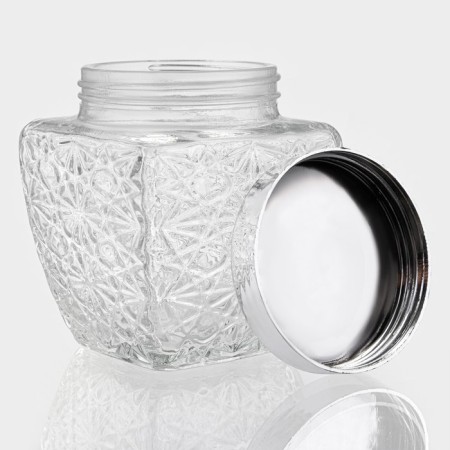 Glass jar for bulk products "pattern", 200 ml-2