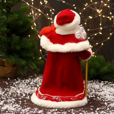 Santa Claus "Red fur coat, with a staff" 35 cm-2