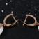 Earrings ceramics "oval" hanging, white color in gold