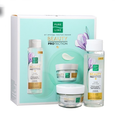 Gift set Pure Beauty Protection line: Toner, 110 ml + Face fluid cream, 45 ml-4