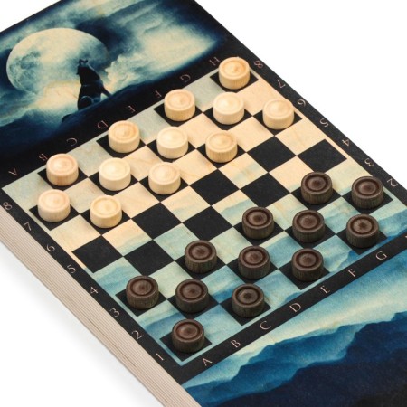 Board game 2 in 1 "Wolf": backgammon, checkers, board 40 x 40 cm-2
