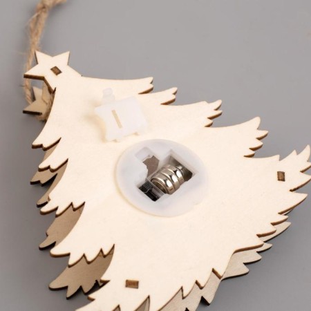 Christmas tree toy "Christmas tree with Santa Claus", from batteries, glow warm white-3