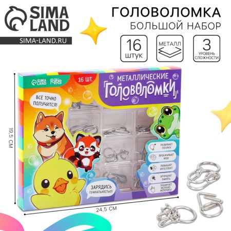 Metal puzzles 16 pcs "Rainbow"