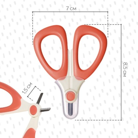 Children's manicure scissors, pink/white color-1