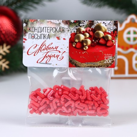 Confectionery sprinkling cane, red, gloss, 20 g-1