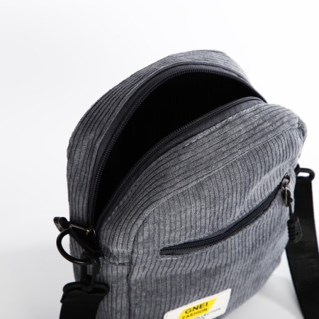 Youth bag with a zipper, gray color-5