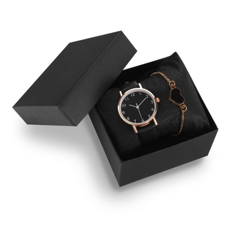 Women's gift set "Heart" 2 in 1: Watch and bracelet-1