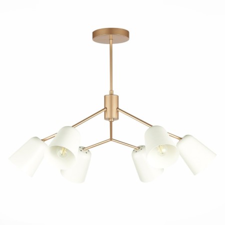Ceiling EVOLUCE lamp. Sle155902-06. Mario. 6x40 watts, E14, 69x69x52 cm, golden color-5