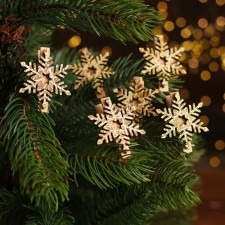 A set of decorative clothespins with “snowflakes” backlight 12 × 8 cm, set 6 pcs.
