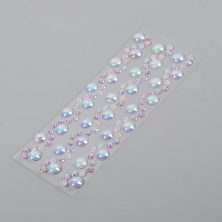 Pearls self -adhesive "Assorted", with holography, 125 pcs on a sheet-3