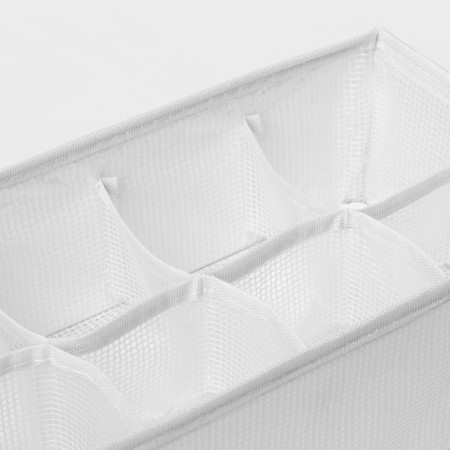 Organizer for storing linen LadOM, 8 cells, 28 × 16 × 10 cm, white color-6