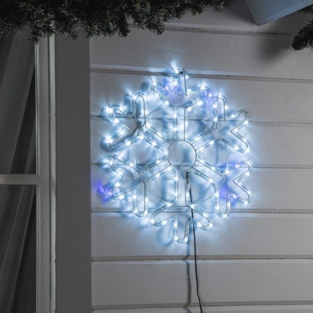 LED figure "Snowflake", 52 cm, Duralight, 96 LED, 220 V, flicker, glow of white/blue