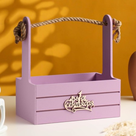Box - wooden Kashpo 25x15x30 "September 1" Lilac