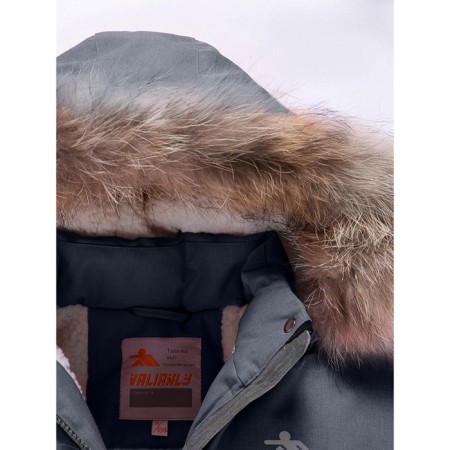 Парка для девочки, цвет серый, рост 146 см-10