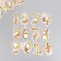 Stickers for creativity "Flower numbers" embossing gold set 48 pcs 9x7x0.8 cm