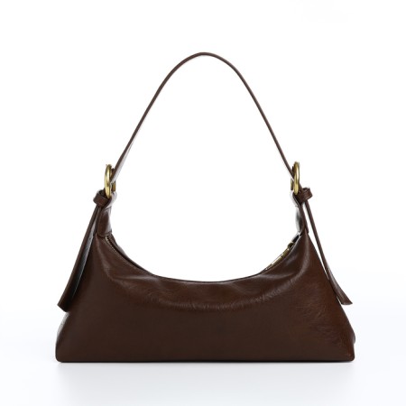 Bag Women's Baget with zipper, brown color