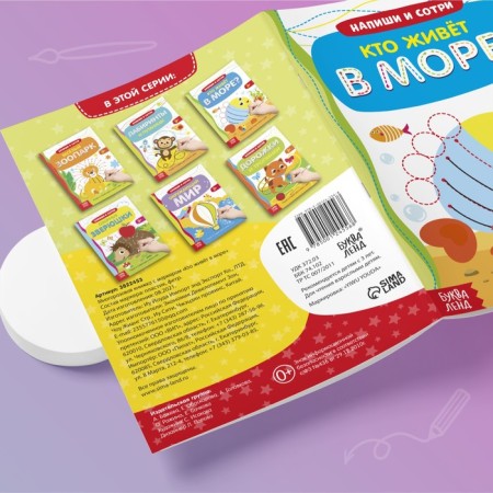 A set of reusable books with the marker “Write and Style. We develop fine motor skills ”, 2 pcs. 12 p.-2